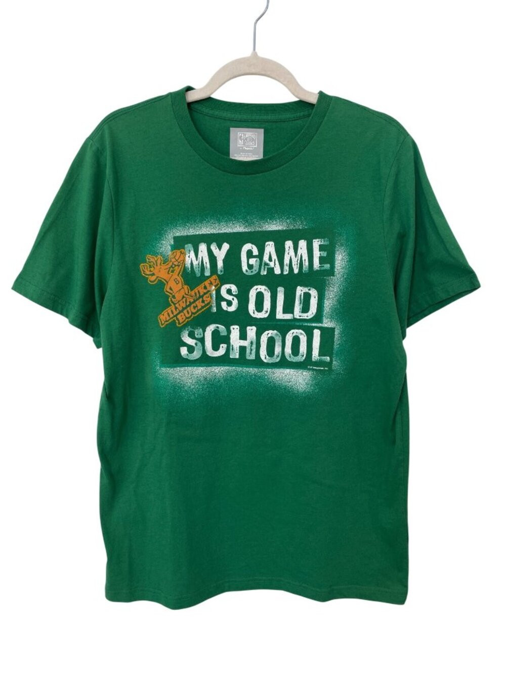 My Game Is Old School Milwaukee Bucks Medium Majestic Tee NBA Hardwood Classics